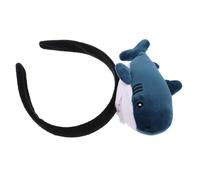 KOMBIUDA Plush Shark Fin Headband Dark Blue Cute Animal Hairband for Birthday Party Costume Theme Accessory Playful Whale Shape