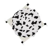 KOMBIUDA Plush Warm Hanging Bed for Small Pets Cow Print Nest Soft Cozy Hammock for Squirrel Sugar Glider Guinea Pig Metal Frame Space-saving Vertical Pet Plush Bed