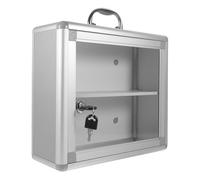 KOMBIUDA Portable Aluminum Alloy Medicine Box Small Size Lockable Wall-Mounted Case Household Medicine Storage Box for Community and