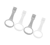 KOMBIUDA Portable Baby Pull up Rings 4pcs for Toddler Walking Assistance Crib Hanging Safety Rings in Gray and White Infant Walking Support Tools for Learning to Stand