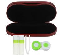 KOMBIUDA Portable Double-Layer Eyeglass Box Multi-Functional Hard Glasses Case for Women Convenient Storage for Eyewear and Contact Lenses Lightweight Pu Material Elegant Red