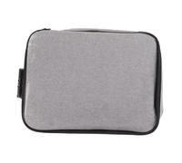 KOMBIUDA Portable File Bag with Lock Large Capacity Multifunction Archives Organizer for Travel and Home Handheld Document Storage Case for Certificates Passports and Office Papers Gray