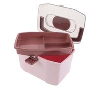 KOMBIUDA Portable Medicine Storage Box with Handle Dividing Compartments Dustproof Plastic Organizer for Home Travel Office School Emergency Supplies