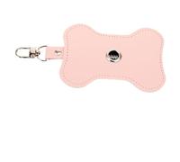 KOMBIUDA Portable Puppy Poop Bag Holder with Ergonomic Handle Lightweight PU Material Dog Waste Dispenser for Outdoor Walks Compact and Carry Pet Poop Bag Case Pink