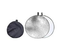 KOMBIUDA Portable Round Photography Reflector Silver and White Light Reflector for Portrait Studio Outdoor Use with Carry Bag