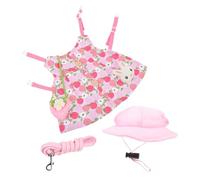 KOMBIUDA Rabbit Harness Leash with Sturdy Colored Printed Clothing and Leash for Small Pets Cute Bunny Costume for Dwarf Rabbits and Guinea Pigs for Walking Jogging and Photo Props