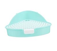 KOMBIUDA Rabbit Triangle Litter Box for Small Pets Space Saving Corner Potty Trainer with Leak Design Detachable Mesh for Easy Cleaning Safe Edges Prevent Scratches Indoor Bunny and Rabbit