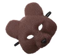 KOMBIUDA Realistic Brown Bear Face Mask Plush Animal Headgear for Halloween Cosplay and Masquerade Party Lightweight Soft Fabric Comfortable Fit Adult Costume Accessory