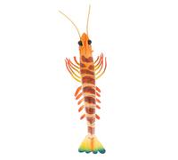 KOMBIUDA Realistic Simulation Shrimp Figurine Toy in Orange Plastic, Shrimp Shaped Model for Fish Tank Decoration and Nursery Play, Develops Intelligence and Imaginative Ability