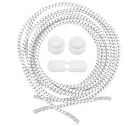 KOMBIUDA Reflective Elastic Shoelaces Anti-loose Shoe Strings for Outdoor Sports Quick Tie White Lazy Tieless Shoelaces for Leisure Trainers Comfortable Fit for Men Women
