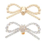 KOMBIUDA Removable Crystal Rhinestone Bowknot Shoe Clips for Bridal High Heels Elegant DIY Decorative Buckles for Wedding Shoes Accessories for Formal Events