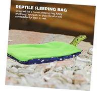 KOMBIUDA Reptile with Pillow and Blanket Bearded Dragon Bed for Pets Cozy Soft Cotton Lizard Lounger Comfortable Habitat Accessory in Blue and Green for Reptiles and Hamsters