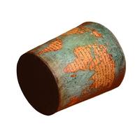 KOMBIUDA Retro Waste Container PU Leather Home Storage Basket Handle Large Capacity Trash Can for Office Living Room Bedroom Antique Finish