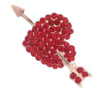 KOMBIUDA Rhinestone Alloy Heart Brooch Pin for Clothes Hats Backpacks, Costume Jewelry Accessory for Women and Men, Valentine’S Day Lapel Pin Clip