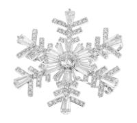 KOMBIUDA Rhinestone Snowflake Brooch Pin Elegant Christmas Jewelry for Women and Men Detailed Inlay Versatile Lapel Accessory for Shirts Suits Hats and Outerwear at Weddings and Holiday