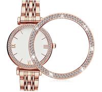 KOMBIUDA Rhinestone Watch Protector Case for Watch Lightweight Double Ring Design Sparkling Accessory for and Screen Safety