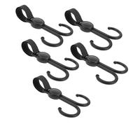 KOMBIUDA Rotatable Double Hooks for Stroller Baby Products, Adjustable Portable Hanging Buckles Organizer Clips for Shopping Bags and Diaper Bags, 5pcs Set for Travel and Daily Use