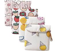 KOMBIUDA Sanitary Napkin Storage Bag 4pcs Menstrual Pad Holder Nappy Disposal Bags Period Pouches