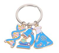 KOMBIUDA Scientist Laboratory Microscope Keychain with Dna Double Helix Charm Miniature Science Keyring for Lab Technicians Biology Chemistry Teachers Portable Car Keys Accessory for School