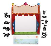 KOMBIUDA Shadow Puppet Show Kit for DIY Finger Puppet Making Set with Stage and Accessories Creative Paper Craft Storytelling and Educational Play