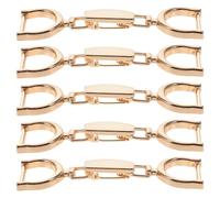 KOMBIUDA Shoe Chain Buckles with Smooth Surface Lightweight Alloy 5pcs in Golden Colour, Stylish and Elegant Accessory for DIY Skirt and Shoes Decoration for Fashion Garments