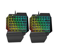 KOMBIUDA Single Hand Mechanical Gaming Keyboard Rgb Backlit Ergonomic Left-handed Keypad for Laptop and Desktop Gaming Mixed Backlit Design for Gamers