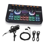 KOMBIUDA Small Audio Mixer with Plug and Play Compatibility, Professional Sound Quality Sound Board in Black Metal and Plastic for Gaming and Podcast Setups