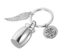 KOMBIUDA Small Cremation Urn Keepsake Keychain Cremation Keychain Dog Ash Container Stainless Steel 2.16x0.98x0.59in Strong Lid Memorable Place Pet Ashes Family Pet Loving Friends