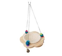 KOMBIUDA Small Parrot Swing Stand with Wooden Beads Fun Bird Climbing for Parakeets Cockatiels and Small Birds Encourages Balance and Coordination Suitable for Indoor and Random Color