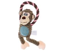 KOMBIUDA Small Plush Dog Chew Cute Monkey and Lion Shapes Soft Puppy Teething Interactive Pet for Small and Medium Dogs