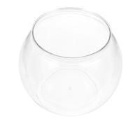 KOMBIUDA Small Round Plastic Fish Bowl Lightweight Portable Aquarium Tank for Goldfish Betta Turtle Reptile Habitat Easy-clean Transparent Fish Tank with Stable Design for Home Office Decor