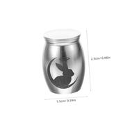 KOMBIUDA Small Stainless Steel Bunny Urn for Pet Ashes Memorial Keepsake Portable Mini Ash Holder for Rabbits Compact Animal Casket for Small Pets