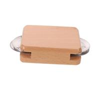 KOMBIUDA Small Wooden Castanet with Matte Wooden Finish and Metal Components Handheld Rhythm Instrument Spanish Style Accessory for Cajon Drum for Live Shows and Outdoor Gigs