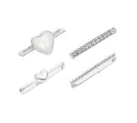 KOMBIUDA Smartwatch 38mm Silicone Watch Band Charms Decorative Rings for Smartwatch Straps 4-Piece Set in Elegant Silver