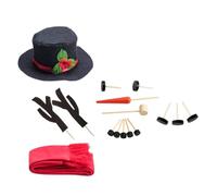 KOMBIUDA Snowman DIY Accessory Set for Christmas Decoration, Reusable Cloth and Plastic Materials, Suitable for Family Activity and Indoor Snowman Christmas Decor