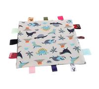 KOMBIUDA Soft Knitted Hand Towel Newborn Swaddle Taggies Soother Bath Towel Comfy Teething Blanket Dinosaur Security Blanket Boys Girls Boys and Girls
