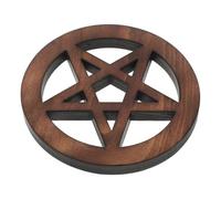 KOMBIUDA Solid Wood Pentagram Ornament Artistic Pentacle Wall Plaque Unique Smudging Decor for Tabletop and Wall Living Accessories