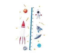 KOMBIUDA Space Stickers for Boy Girl's Height Growth Chart Wall Decals Cartoon PVC Wall Art