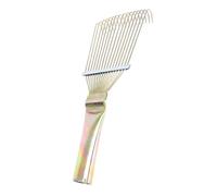 KOMBIUDA Steel Horse Grooming Rake Massage Function for Pets and Livestock, Golden Metal Shedding Comb Suitable for Animal Husbandry Use