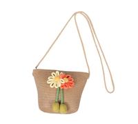 KOMBIUDA Strap Straw Purse for Little Durable Woven Crossbody Bag Multifunctional Princess Satchel for Coins and Small Items Comfortable Fit for Parties and Everyday Use