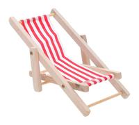 KOMBIUDA Stripe Mini Foldable Chair for Boys and Girls Creative Mini Beach Lounger Miniature Wooden Child Seat Random Color
