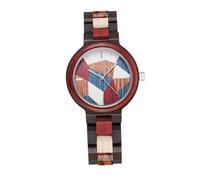 KOMBIUDA Stylish Wooden Quartz Wrist Watch for Friends and Lovers Holiday | Common Glass Mirror, Buckle Closure, Precise Timekeeping, Easy Removal, Energy Saving, Fashionable Gift Choice