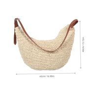 KOMBIUDA Summer Paper Rope Woven Straw Crossbody Bag for Women Dumpling Tote Shoulder Purse Spacious Natural Beach Travel Handbag Versatile Casual Summer Accessory