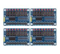 KOMBIUDA TM1638 8-Key LED Display Module for Microcontroller 4pcs Digital Tube with Keypad for DIY Projects and AVR Compatible