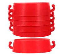 KOMBIUDA Traffic Cone Connectors Plastic Chain Connector Ring Red 6pcs Conical for Chain Traffic Cone Linking and Road Caution Cones