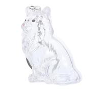 KOMBIUDA Transparent Cat Hair Memorial Keepsake Keychain Portable Pet Hair Storage Capsule with Lid Cute Kawaii Cat Shape Organizer for Collecting and Displaying Fallen Fur Clear Souvenir