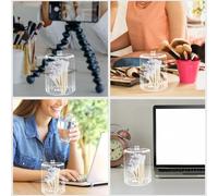 KOMBIUDA Transparent Cotton Swab and Cotton Pad Organizer Box Compact Makeup Storage Container for Swabs and Balls Acrylic Holder for Bathroom and Vanity Use