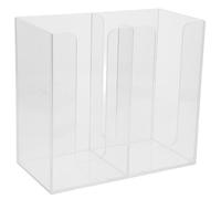 KOMBIUDA Transparent Paper Cup Holder Dispenser Organizer for Coffee and Milk Tea Cups Dual-compartment Acrylic Stand with Opening Countertop Storage Rack Elegant Texture Design