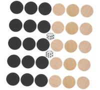 KOMBIUDA Travel Backgammon Set 30pcs Wooden round Chess Pieces, Sturdy and Easy to Carry Game Accessories for Children, Educational Board Game Pieces for Storage