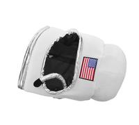 KOMBIUDA Unisex Halloween Astronaut Helmet in White Polyester, Lightweight Space Themed Party Hat with Creative Design for Carnival Party and Cosplay Events